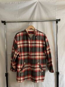 Vintage Inner Court Plaid Fleece Flannel Full Zip Size Large Made In Bulgaria 海外 即決