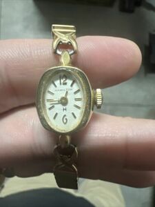 Vtg Hamilton Ladies Watch 8883877 Women's Gold Tone 10k RGP 海外 即決