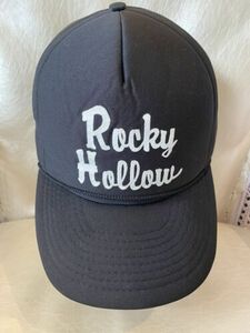 Vintage Nissin Cap Rope Rocky Hollow Neoprene Hat Black SnapBack 海外 即決