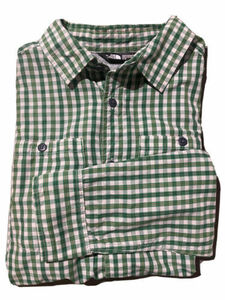 North Face Men’s Long Sleeve Shirt - Size M - Green Plaid -Nylon 海外 即決
