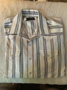 Vtg Western Ranch & Town Shirt - Men's Xl - Pearl Snaps 海外 即決