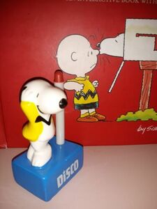 Snoopy DISCO Vtg 1965 Ceramic Desk Pen Holder Peanuts Charlie Brown Butterfly 海外 即決