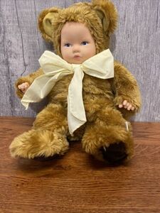 ANNE GEDDES BABY DOLL BEAR Teddy Bear Doll Brown Vintage 海外 即決