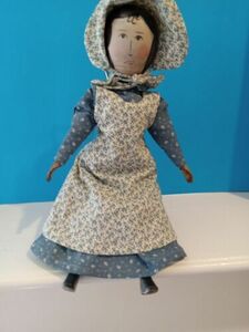 Artist Edna Oar Young 12" SHADOWDANCER Jointed Wooden Doll 1980s Folk Art Signed 海外 即決