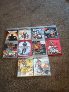 PS3 10 Game Lot: Gogld Of War Undead Nightmare South Park Call Of Duty Guitar 海外 即決