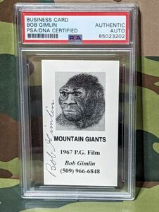 Bob Gimlin Filmed 'Bigfoot' PSA/DNA Authenticated Autograph Signed Business Card 海外 即決