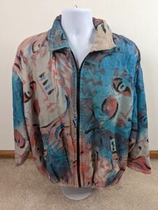 Vintage 90s Wet Paint Hip Hop Lined Windbreaker Size Large Abstract 海外 即決