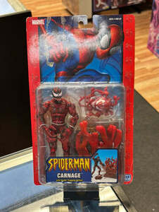 Spider Trapping Action Carnage (Vintage Amazing Spider-Man, Toybiz) Sealed 海外 即決