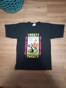 Vintage Looney Tunes Shirt Men’s S Black Stamp Collection Sylvester & Tweety 90s 海外 即決