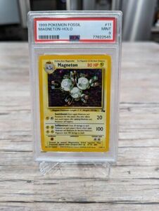 ポケモン TCG Magneton #11/62 Unlimited Holo Rare - 1999 Fossil Set - PSA 9 MINT!! 海外 即決