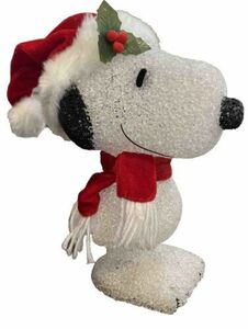 Peanuts Snoopy Christmas Hat & Scarf Popcorn Color Changing Night Light 海外 即決