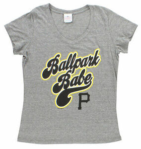 5Th & Ocean Womens Pittsburgh Pirates Ballpark Babe T Shirt Heather Grey?S, 海外 即決