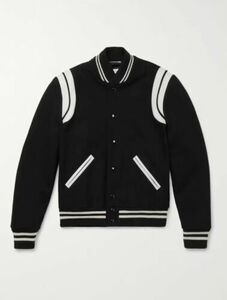 Saint Laurent Teddy Bomber Varsity Jacket US Size 38 Originally $2600 海外 即決