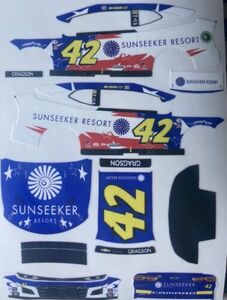 Custom 2023 Noah Gragson #42 Throwback 1/64 Scale NASCAR Peel & Stick Decals 海外 即決