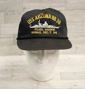 USS Arizona BB-39 Pearl Harbor Hat - Adjustable - Used 海外 即決