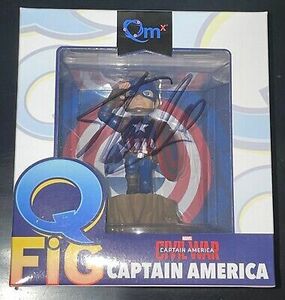 Stan Lee & Chris Evans "Captain America" Autographed Signed Marvel Q-FigToy PSA 海外 即決