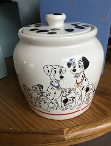 101 Dalmatians Treat Cookie Jar Ceramic Canister Disney Dogs White Black Spots 海外 即決