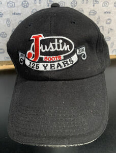 Justin Boots Trucker Cap Hat 125 Year Anniversary Adjustable Quarter Horse Black 海外 即決