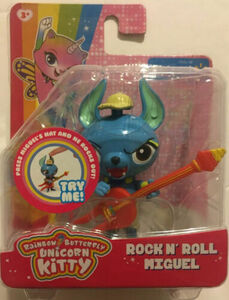 Rainbow Butterfly Unicorn Kitty Rock N' Roll Miguel Exclusive Figure 3” Doll NEW 海外 即決