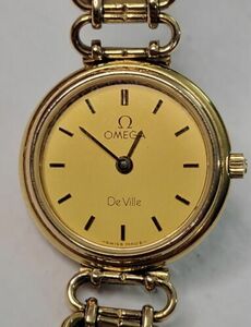 Omega Deville 21mm 20 Microns 6 Jewels Swiss Quartz Ladies Watch All Original 海外 即決