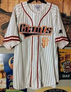 Barry Bonds San Francisco Giants MLB Authentic Vtg Starter Pinstripe Jersey Rare 海外 即決