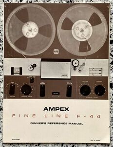 AMPEX F-44 Reel Tape Recorder OWNERS MANUAL/BROCHURE/PERFORMANCE RECORD ORIGINAL 海外 即決