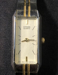 Vintage Ladies Citizen Watch Japan Women’s Thin Tank Wristwatch New Battery 海外 即決