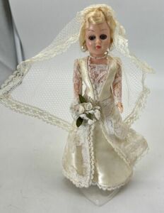 KNICKERBOCKER Bride Doll 8” w/Original Stand Standard Doll Co. Stains Read 海外 即決