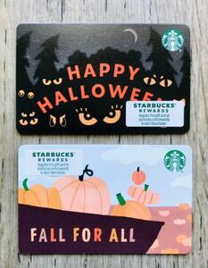 2022 NEW FALL HALLOWEEN 2 STARBUCKS Gift Cards Set 海外 即決