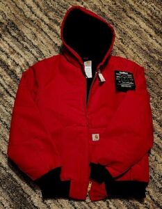 NWT DeadStock Vintage 90s Carhartt J140 Red Hooded RARE Hooded Jacket 海外 即決