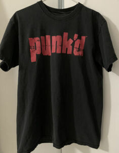 VINTAGE MTV Punk'd Men T-Shirt Large Black Y2K Red Logo Graphic 2003 Crew Neck 海外 即決