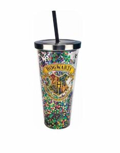 Hogwarts Glitter Cup Harry Potter Tumbler with straw NWT 20 oz 海外 即決