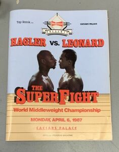 4/6/87 Marvin Hagler Vs Sugar Ray Leonard - Program - Caesars Palace Las Vegas 海外 即決