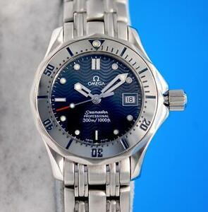 Ladies Omega Seamaster SS 300M Professional Watch - Blue Dial - 2582.80 海外 即決