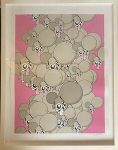 James Marshall (Dalek) Space Monkey Heads Pink 2008 AP Artist Proof framed Rare 海外 即決