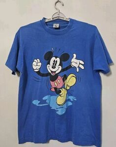 Vintage Mickey Mouse Shirt Single Stitch Mickey & Co Black Mens Size XL USA 90's 海外 即決