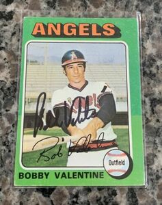 Bobby Valentine Signed 1975 Topps Baseball Card #215 Los Angeles Angels Auto 海外 即決