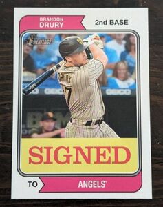 Brandon Drury SD Padres-LA Angels 2023 Topps Heritage-SSP Signed 海外 即決