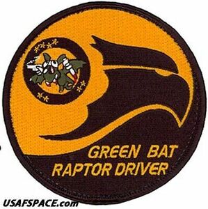 USAF 422nd TEST & EVALUATION SQ -F-22 GREEN BAT RAPTOR DRIVER ORIGINAL VEL PATCH 海外 即決