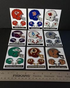 Vintage NFL Football Helmet Prism Vending Machine Stickers Lot Of 9 海外 即決