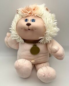 Vintage 1983 Cabbage Patch Koosas Pink Cat Blonde & Blue Eyes Plush Doll 海外 即決