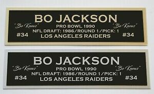 Bo Jackson nameplate for signed autographed jersey football helmet or photo 海外 即決