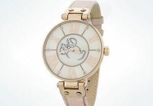 Disney Parks Pink Minnie Mouse Leather Watch by Sutton New with Case 海外 即決