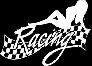 Sexy Lady Racing finish Vinyl Decal Sticker Car Truck Window*buy 2 get 1 free* 海外 即決