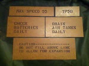 m35a2 Oilboard Stencil Set Deuce and a half m35 military truck m109a3 Army 6x6 海外 即決