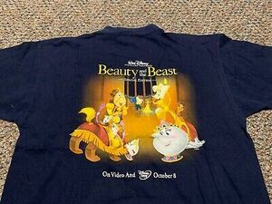 BEAUTY AND THE BEAST rare vintage Special Edition promo shirt XL Wat Disney 2002 海外 即決
