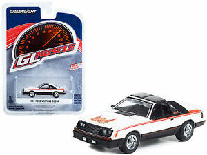 1981 Ford Mustang Cobra Polar White and Black with Red Stripes "Greenlight Mu... 海外 即決