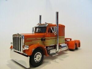 DCP FIRST GEAR 1/64 SCALE 359 PETERBILT SMALL BUNK, ORANGE & CREAM 海外 即決