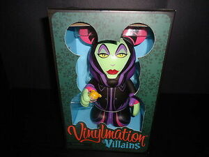 DISNEY 9" & 1.5" VINYLMATION VILLAINS MALEFICENT & AURORA FIGURES NIB LE 700 海外 即決