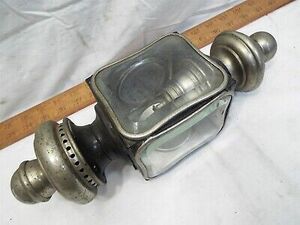 Antique JNO Brown Lamp Driving Oil Light Buggy Fluid Lantern Bracket Bevel Glass 海外 即決